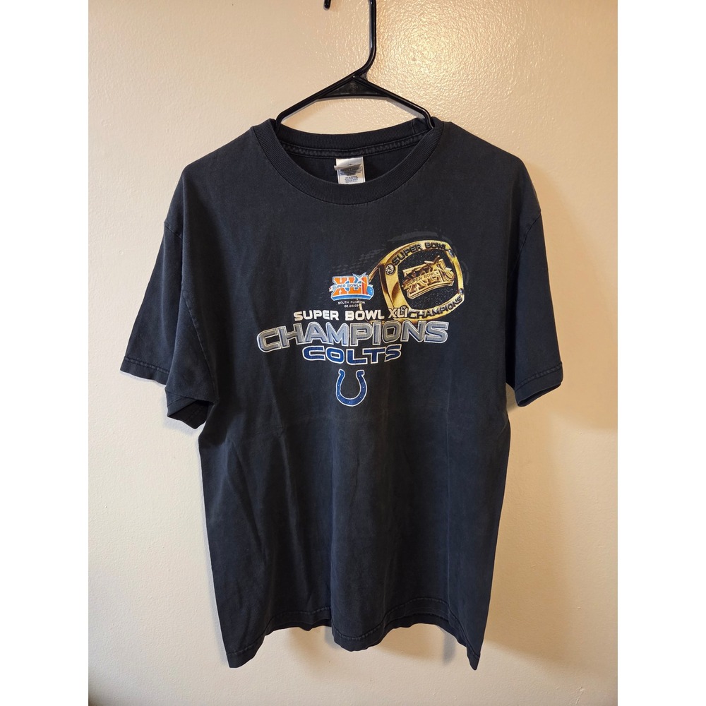 AAA Indianapolis Colts Super Bowl XLI Champions T-Shirt Black Mens Large NFL